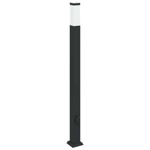 vidaXL Pollare med uttag 110 cm svart IP44