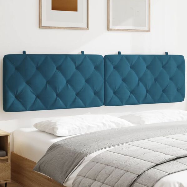 vidaXL Headboard Cushion Blue 200 cm Velvet