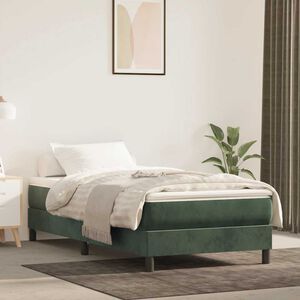 vidaXL Pocketres&aring;rmadrass f&ouml;r barn medium m&ouml;rkgr&ouml;n 80x160 cm sammet