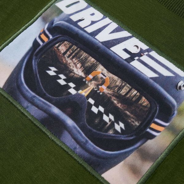 T-shirt med långa ärmar för barn mörk khaki 128