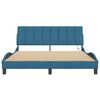vidaXL Bed Frame with LED without Mattress "Hanko" Blue 160x200 cm Velvet