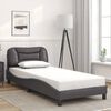 vidaXL Bed Frame without Mattress "Hvar" Grey 80x200 cm Faux Leather