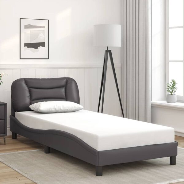 vidaXL Bed Frame without Mattress "Hvar" Grey 80x200 cm Faux Leather
