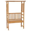 vidaXL Tr&auml;dg&aring;rdsb&auml;nk med pergola 115 cm massiv teak