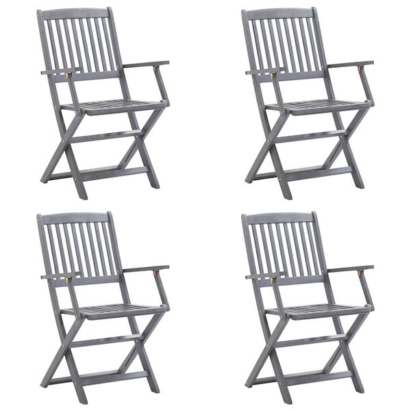 vidaXL Hopf&auml;llbara tr&auml;dg&aring;rdsstolar med dynor 4 st massivt akaciatr&auml;