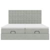 vidaXL Ottoman sängram med madrasser ljusgrå 200x200 cm sammet