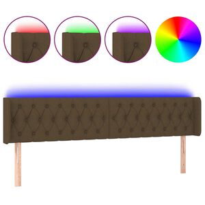 vidaXL S&auml;nggavel LED m&ouml;rkbrun 203x16x78/88 cm tyg