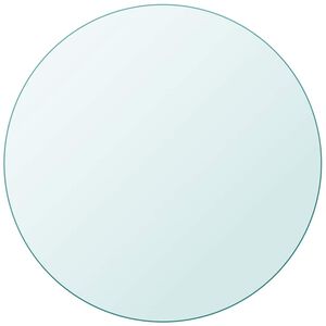 vidaXL Bordsskiva h&auml;rdat glas rund 80 cm