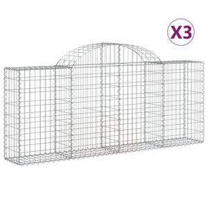 vidaXL Gabioner b&aring;gformade 3 st 200x30x80/100 cm galvaniserat j&auml;rn