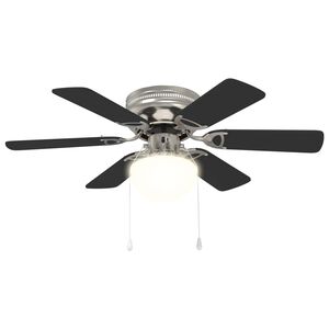 vidaXL Takfl&auml;kt med ljus &Oslash; 82 cm Svart Kromad st&aring;l och konstruerat tr&auml;