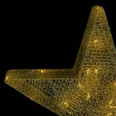vidaXL Juldekoration med LED stjärnor 3 st nät guld inne/ute