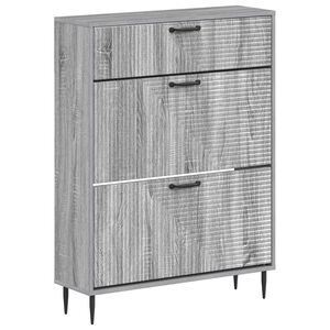 vidaXL Skosk&aring;p HAARLEM 78 x 24 x 103 cm Konstruerat tr&auml; Gr&aring; Sonoma