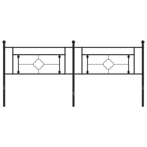 vidaXL Huvudgavel metall svart 200 cm