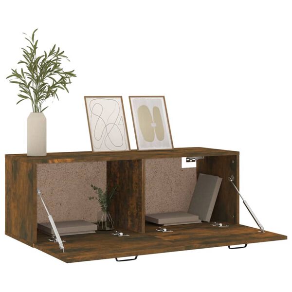 vidaXL V&auml;ggsk&aring;p r&ouml;kf&auml;rgad ek 100x36,5x35 cm konstruerat tr&auml;