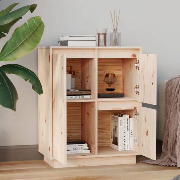 vidaXL Skänk 60x34x75 cm massiv furu