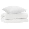 vidaXL T&auml;ckeset med kudde 2 st Vit Mikrofiber