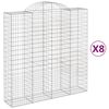 vidaXL Gabioner b&aring;gformade 8 st 200x50x200/220 cm galvaniserat j&auml;rn