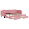 vidaXL Dagb&auml;dd utdragbar med l&aring;dor rosa 80x200 cm sammet