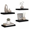 vidaXL Sv&auml;vande v&auml;gghyllor 4 st svart h&ouml;gglans 40x23x3,8 cm MDF