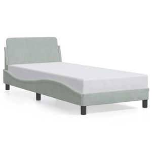 vidaXL Bed Frame "Dover" Light Grey 90x190 cm Velvet