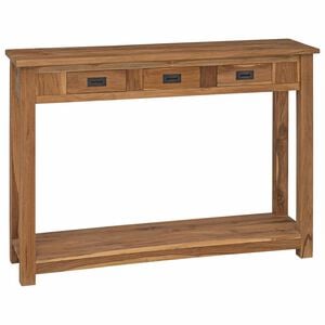 vidaXL Konsolbord Naturlig 110 x 30 x 80 cm Massivt teaktr&auml;