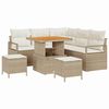 vidaXL Tr&auml;dg&aring;rdsoffset med kudde 8 pcs Beige och gr&auml;ddf&auml;rgad