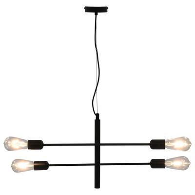 vidaXL Taklampa med glödlampor 2 W svart E27