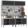 vidaXL Arbetsbänkset med låda med hylla med lagring med lås Svart Stål
