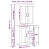 vidaXL Sk&aring;p Svart Ek 69,5 x 34 x 180 cm Konstruerat tr&auml;