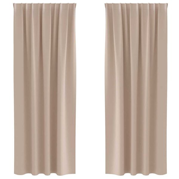 vidaXL M&ouml;rkl&auml;ggningsgardiner med Ringar 2 pcs Taupe 260 x 140 cm