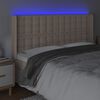 vidaXL Sänggavel LED cappuccino 147x16x118/128 cm konstläder