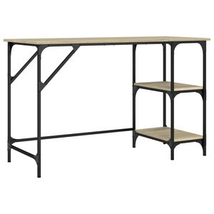 vidaXL Skrivbord sonoma-ek 120x50x75 cm metall och konstruerat tr&auml;