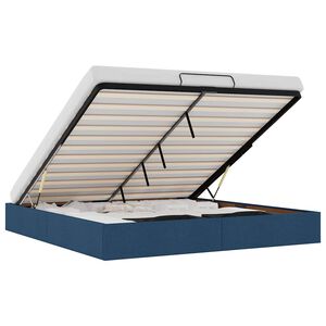 vidaXL Ottoman s&auml;ngram utan madrass bl&aring; 180x200 cm tyg