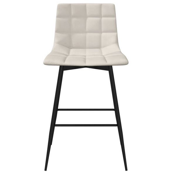 vidaXL Barstolar 2 st gräddvit sammet