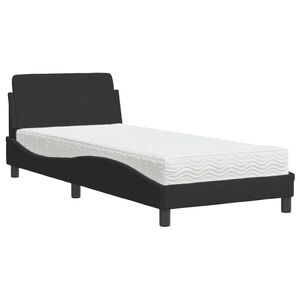 vidaXL Bed with Mattress "Dover" Black 80x200 cm Velvet