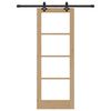 vidaXL Skjutdörr Naturfärg 73,5 x 198,5 cm Massivt tallträ och glas