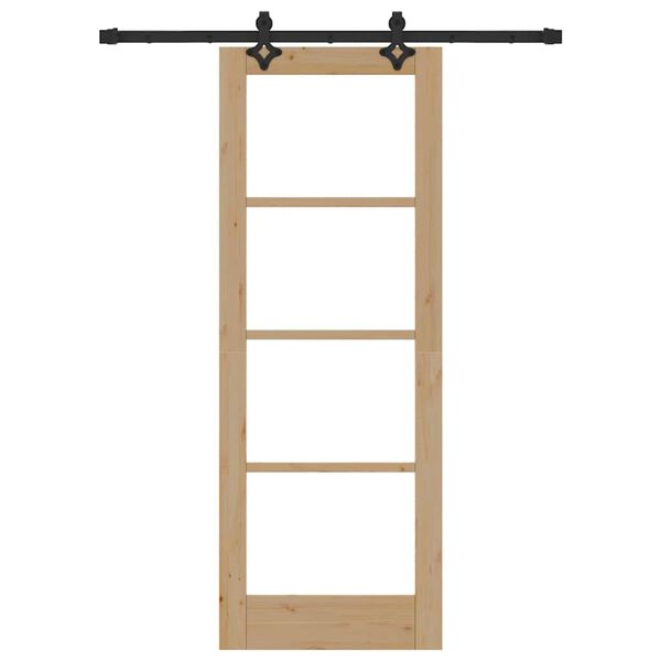 vidaXL Skjutdörr Naturfärg 73,5 x 198,5 cm Massivt tallträ och glas