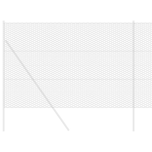 vidaXL Sexkantigt stängsel Grå 1.6 x 25 m Stål