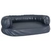 vidaXL Ergonomisk hundb&auml;dd m&ouml;rkbl&aring; 60x42 cm konstl&auml;der