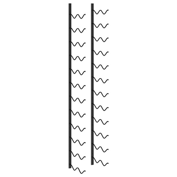 vidaXL V&auml;ggmonterat vinst&auml;ll f&ouml;r 24 flaskor svart j&auml;rn