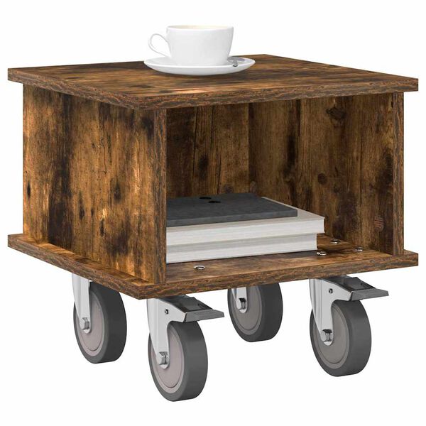 vidaXL TV-b&auml;nk R&ouml;kt ek 37 x 35 x 35 cm Konstruerat tr&auml;