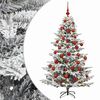 vidaXL Konstgjord julgran med julkulor 150 cm 150 LED-lampor Varmvit