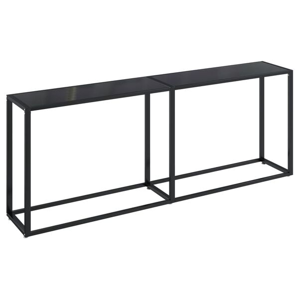 vidaXL Konsolbord svart 200x35x75,5 cm härdat glas