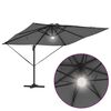 vidaXL Roma Parasol med LED -remsljus Antracit 286 x 285 x 270 cm