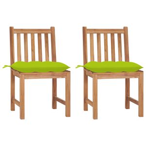 vidaXL Tr&auml;dg&aring;rdsstolar 2 st med dynor massiv teak