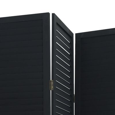 vidaXL Rumsavdelare 3 paneler svart massivt kejsarträ