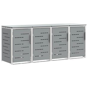 vidaXL Sopcontainerf&ouml;rvar Gr&aring; 276 x 77,5 x 112,5 cm Rostfritt st&aring;l