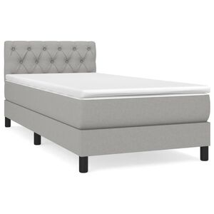 vidaXL Rams&auml;ng med madrass ljusgr&aring; 80x200 cm tyg
