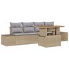 vidaXL Tr&auml;dg&aring;rdsoffset med lagring 5 pcs Beige Poly rattan