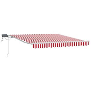 vidaXL Utdragbar markis R&ouml;d och Vit 300 x 250 cm Duk och Aluminium